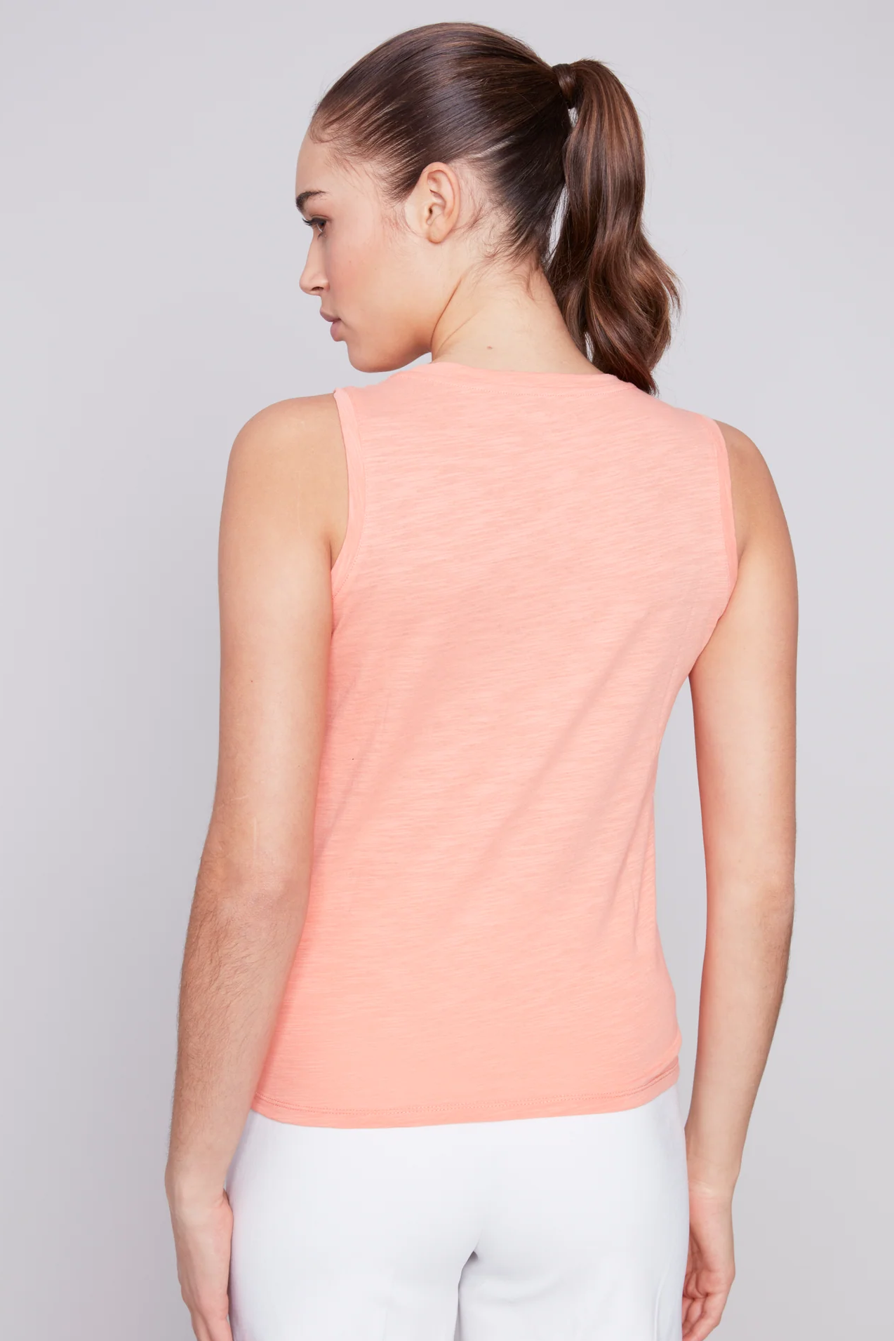 Sleeveless Tank Top With Twisted Hem At Front