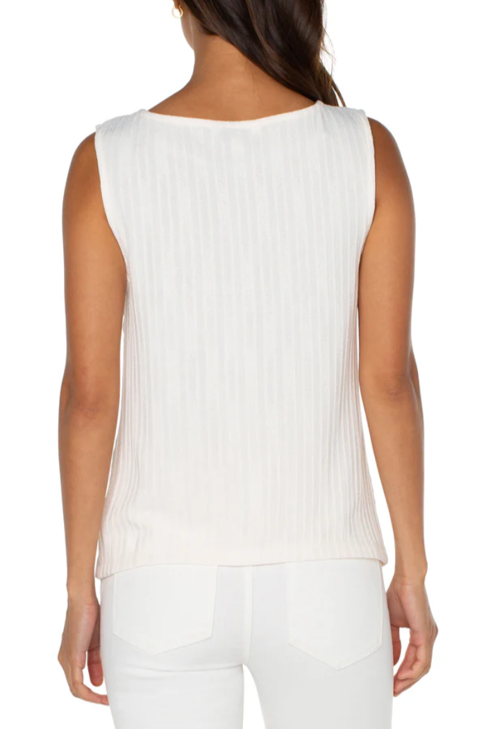 Sleeveless Boat Neck Knit Top