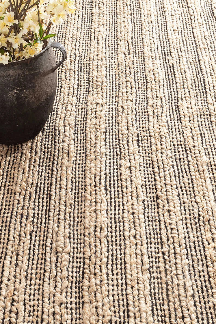 Simba Black Woven Jute Rug