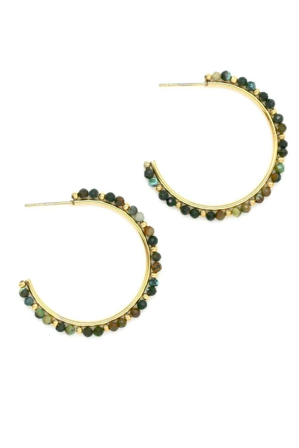 Simple African Turquoise Hoops -French Flair Collection
