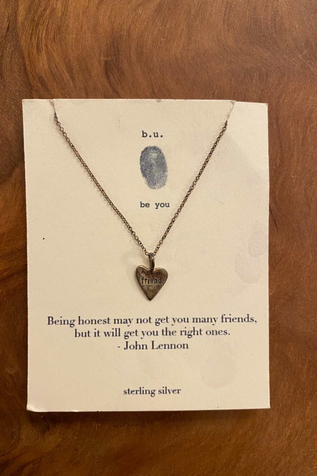 Silver Friend Charm Necklace