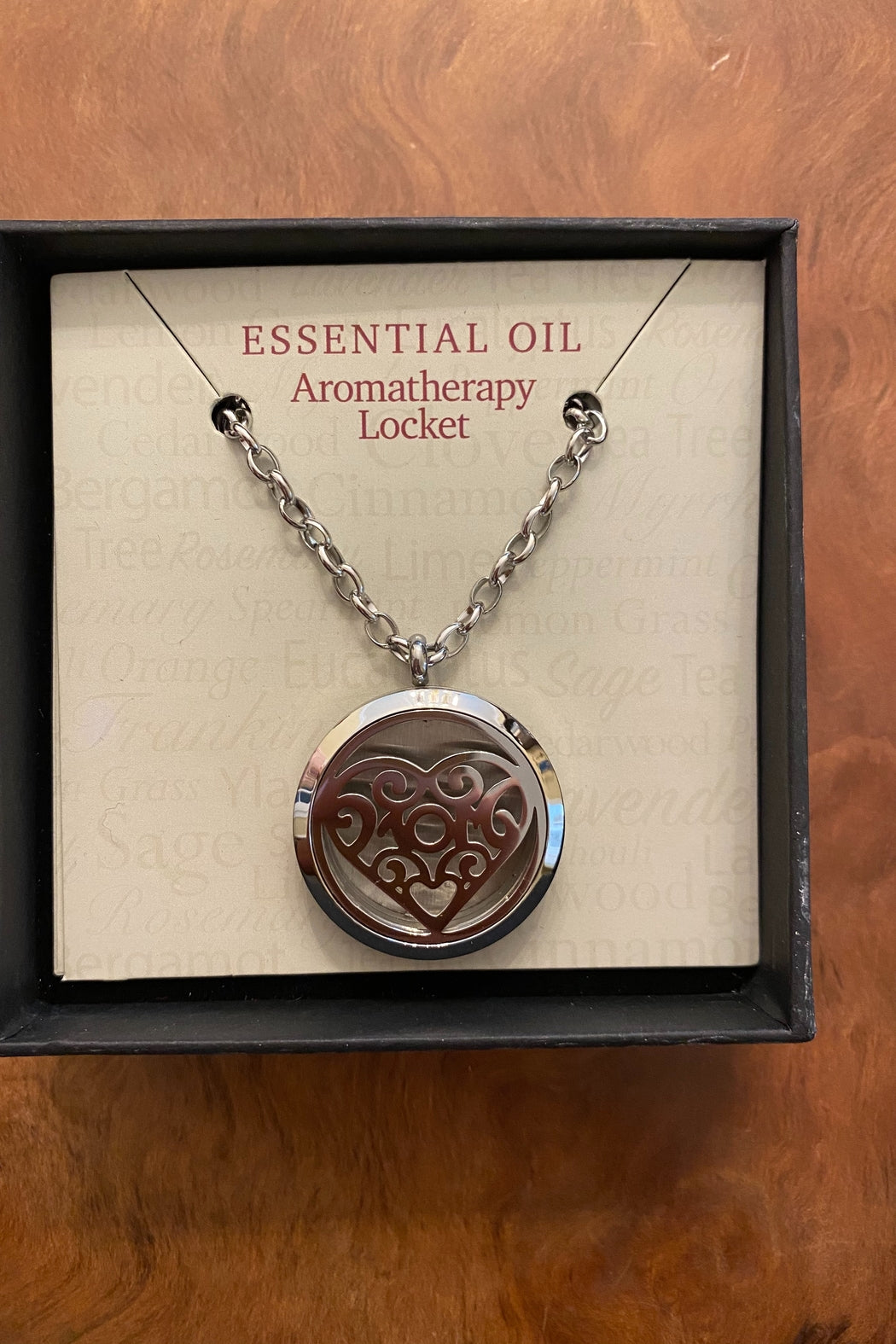 Silver Heart Essential Oil Aromatherapy Locket