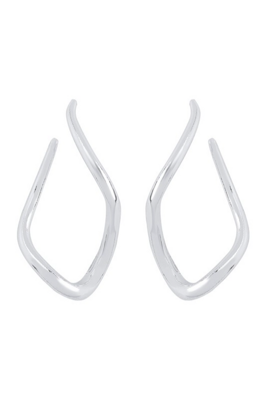 Silver Twisted Dangle Earrings