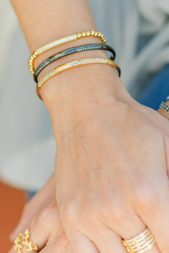 Simple Cuff with Pave Sections