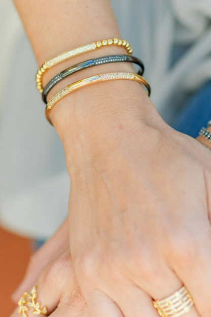 Simple Cuff with Pave Sections