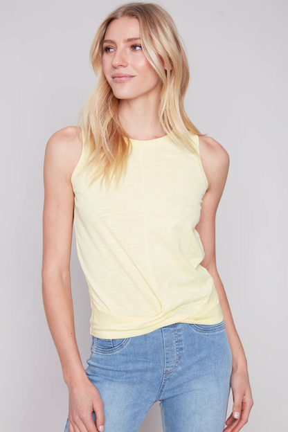 Sleeveless Tank Top With Twisted Hem At Front