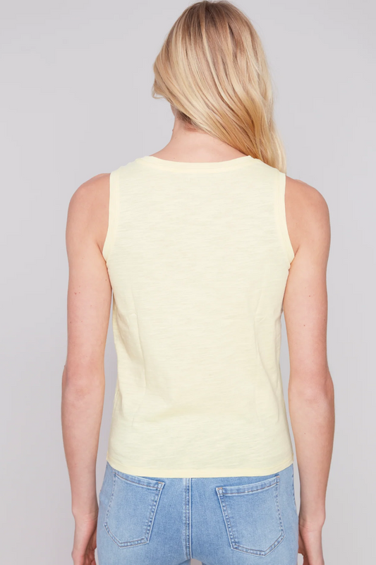 Sleeveless Tank Top With Twisted Hem At Front