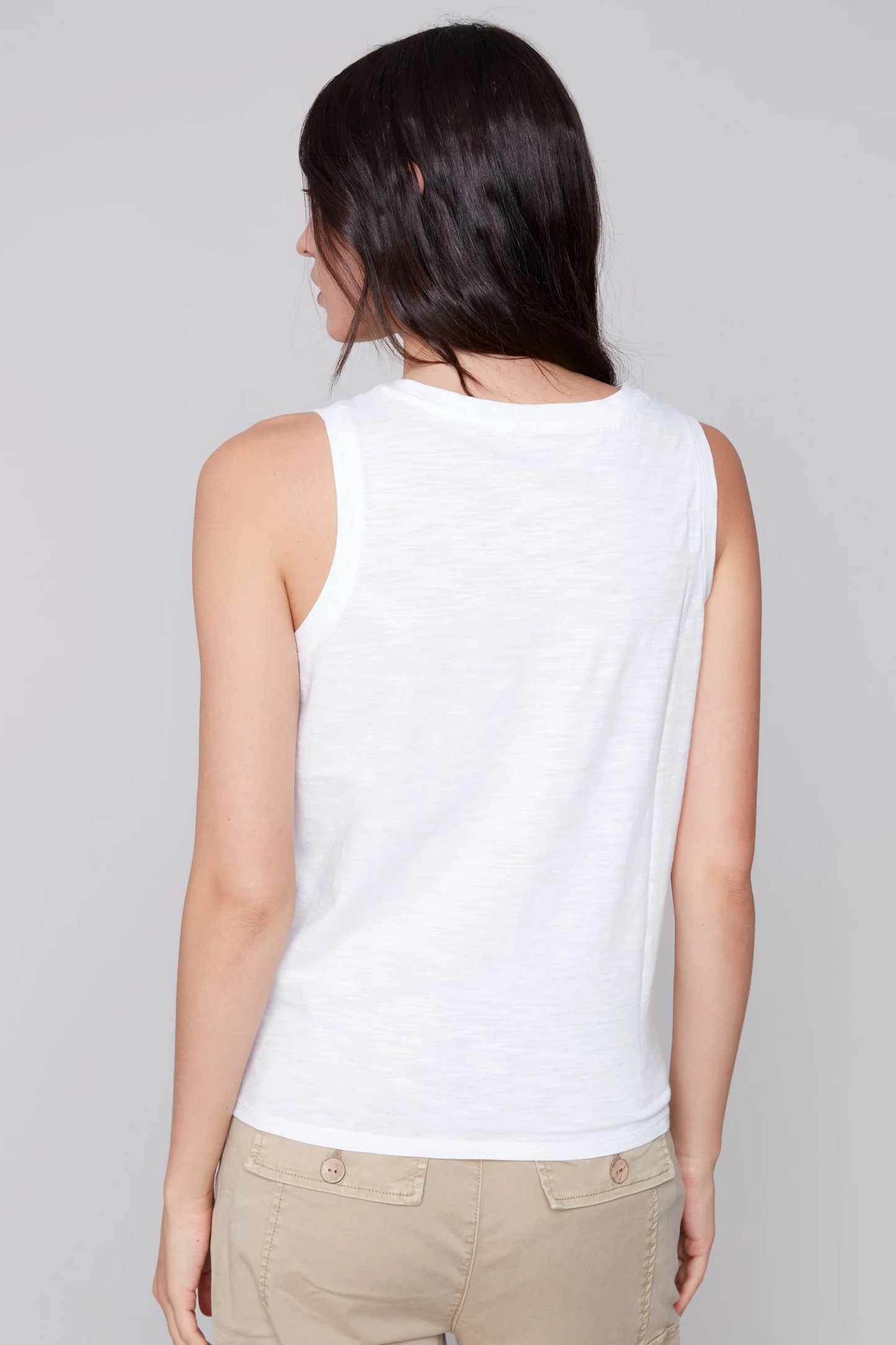 Sleeveless Tank Top With Twisted Hem At Front