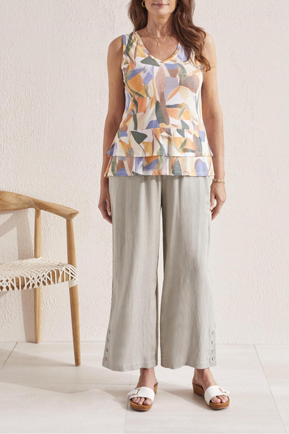 Sleeveless top with double frill