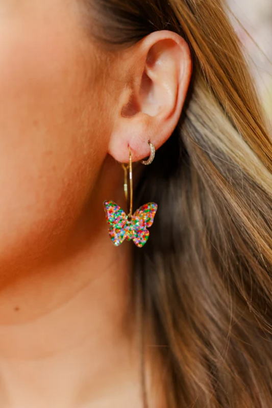 "Lola" Butterfly Hoop Earrings