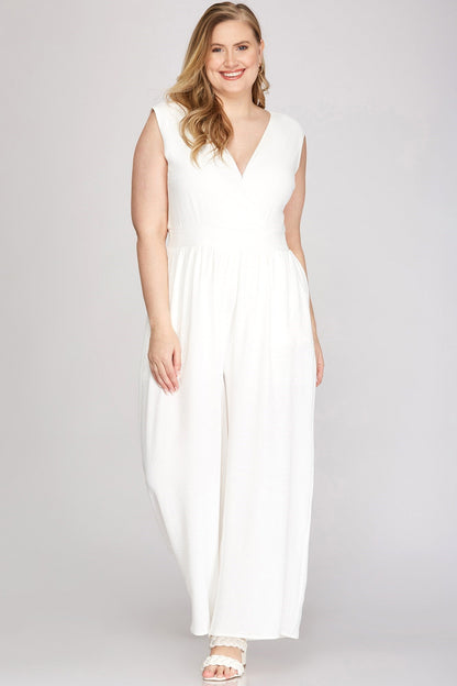 Sleeveless Jumpsuit with Pockets