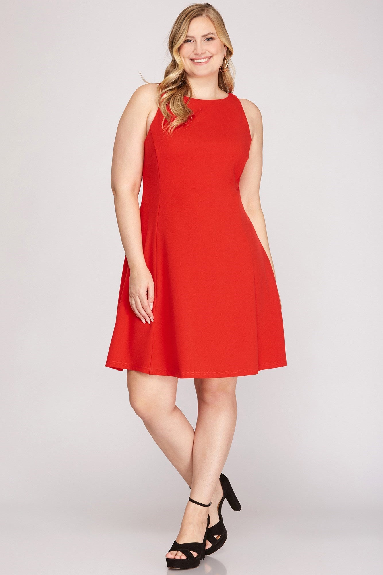 Sleeveless Heavy Knit A-line Dress