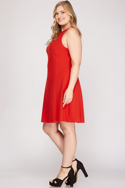 Sleeveless Heavy Knit A-line Dress