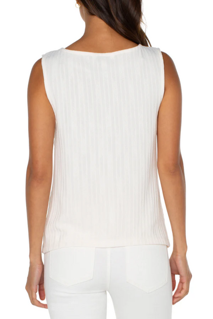 Sleeveless Boat Neck Knit Top
