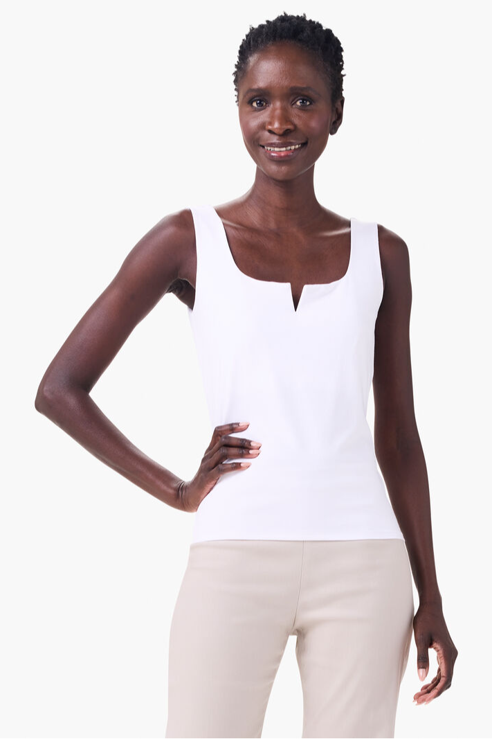 Sleek Jersey Split Neck Tank