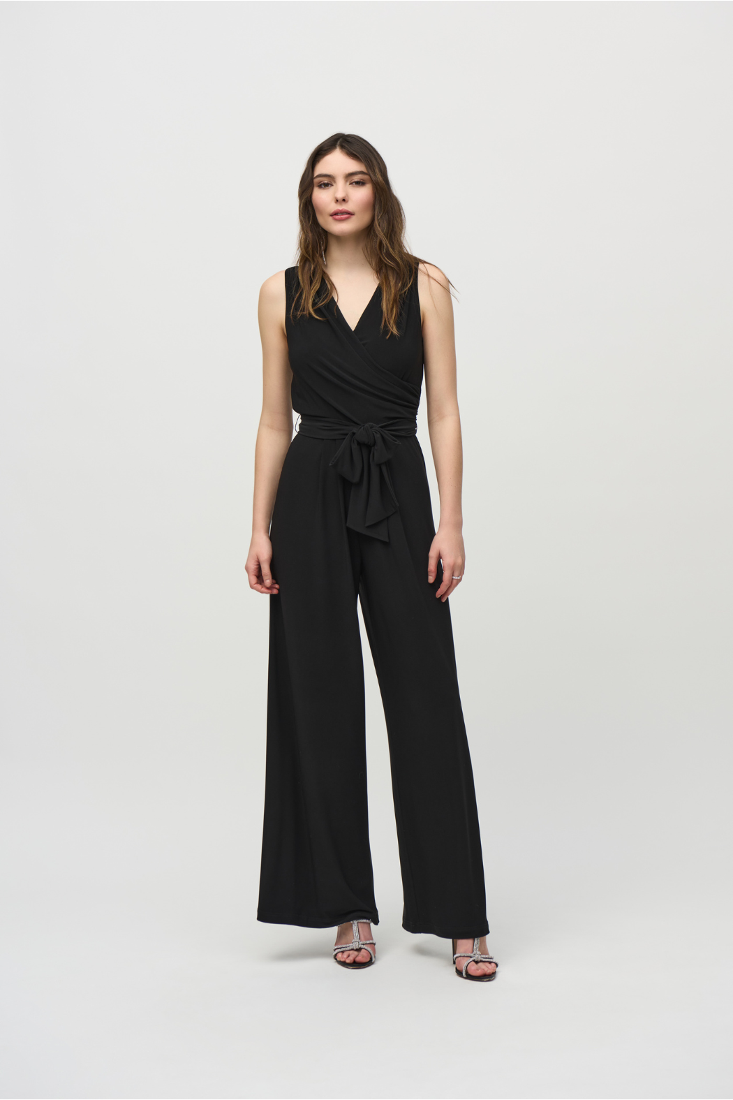 Silky Knit Sleeveless Wide-Leg Jumpsuit