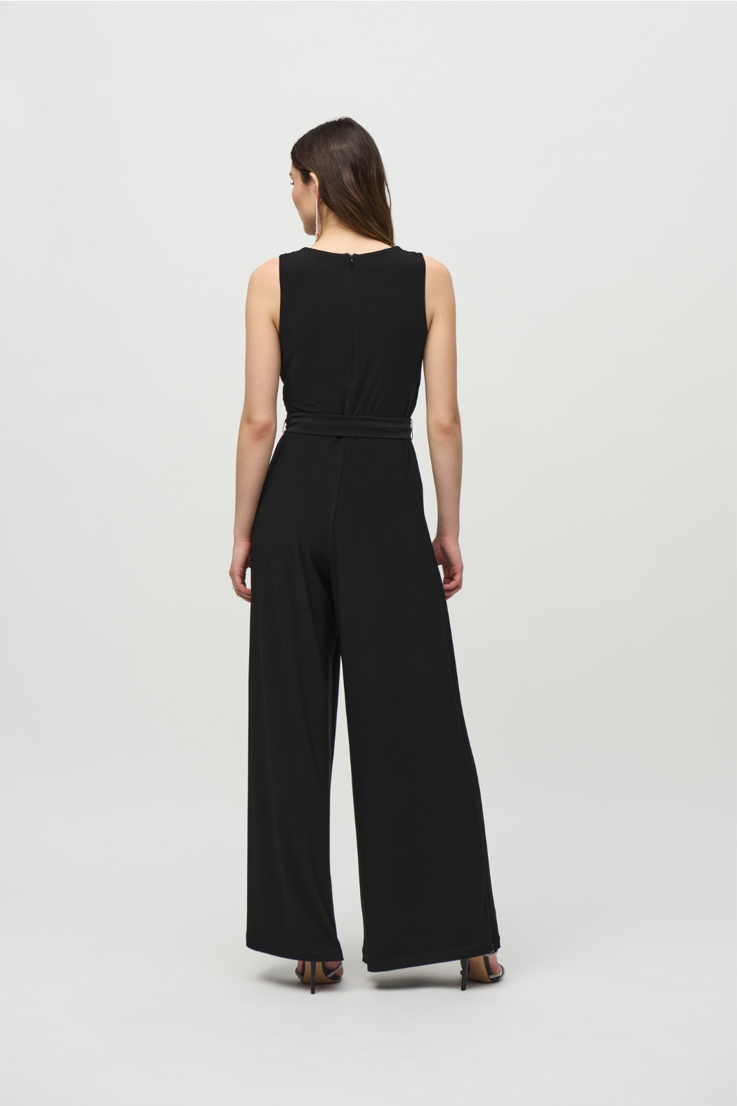 Silky Knit Sleeveless Wide-Leg Jumpsuit