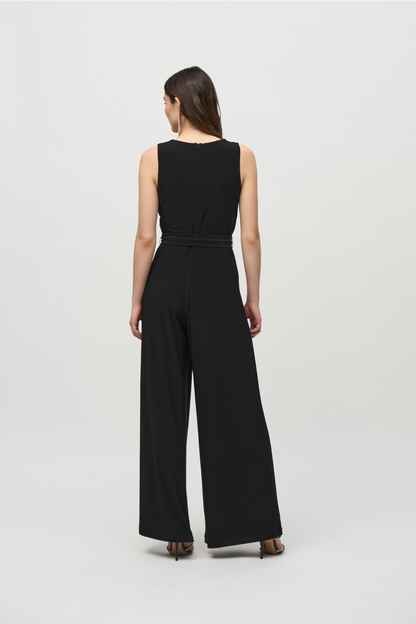 Silky Knit Sleeveless Wide-Leg Jumpsuit