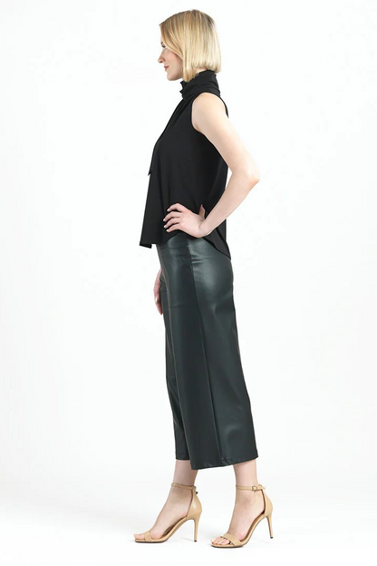 Sleeveless Mock Neck Blouse with Neck Bow Tie