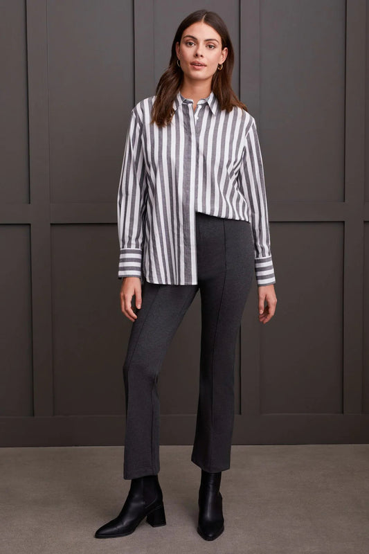 Signature Ponte Pull On Pant 28"- Heather Charcoal