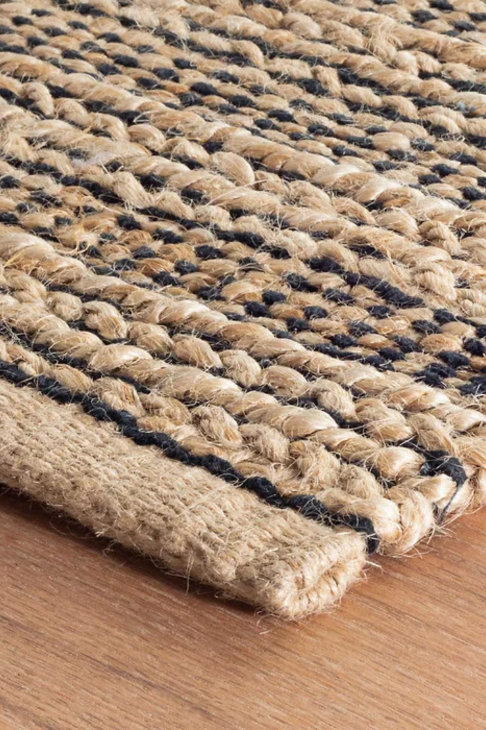 Simba Black Woven Jute Rug