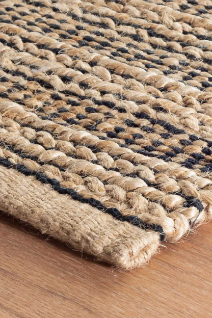 Simba Black Woven Jute Rug