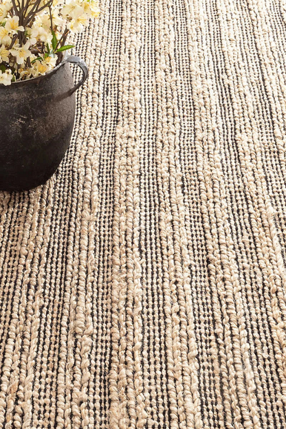 Simba Black Woven Jute Rug