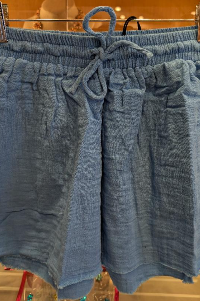 Sky Blue Drawstring Shorts