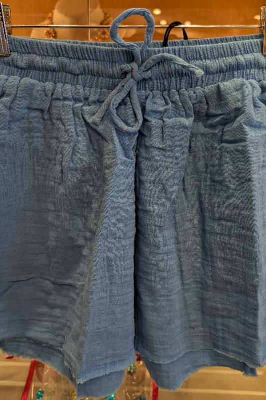 Sky Blue Drawstring Shorts