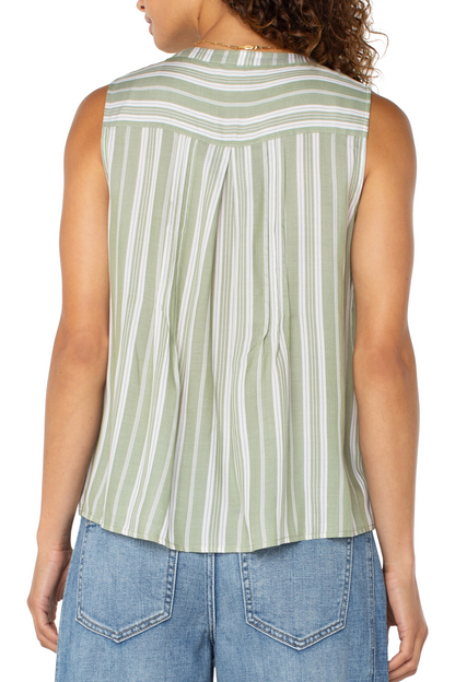 Sleeveless Popover Stripe Tank