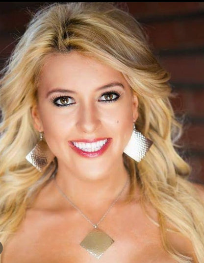 Silver Hammered Diamond Dome Dangle Earrings