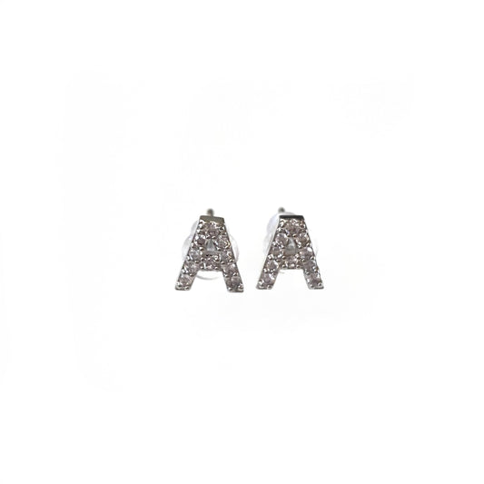 Silver Initial Studs