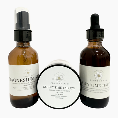 Sleepy Time Combo: Sleepy Time Tincture, Sleepy Time Tallow, Magnesium Spray