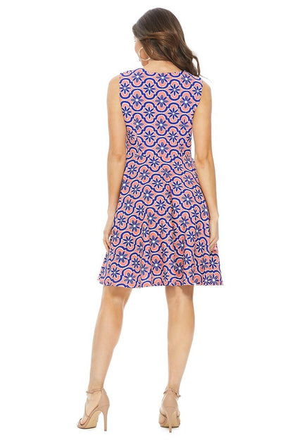 Sleeveless Fit And Flare Dress