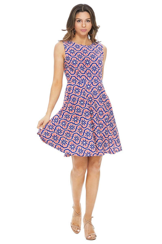 Sleeveless Fit And Flare Dress