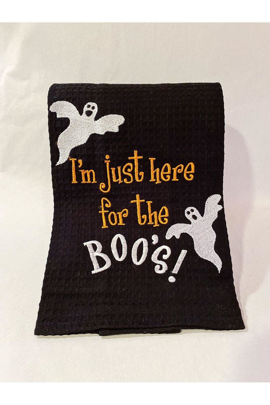 "I'm Just Here For The Boo's!" Halloween Kitchen Towel