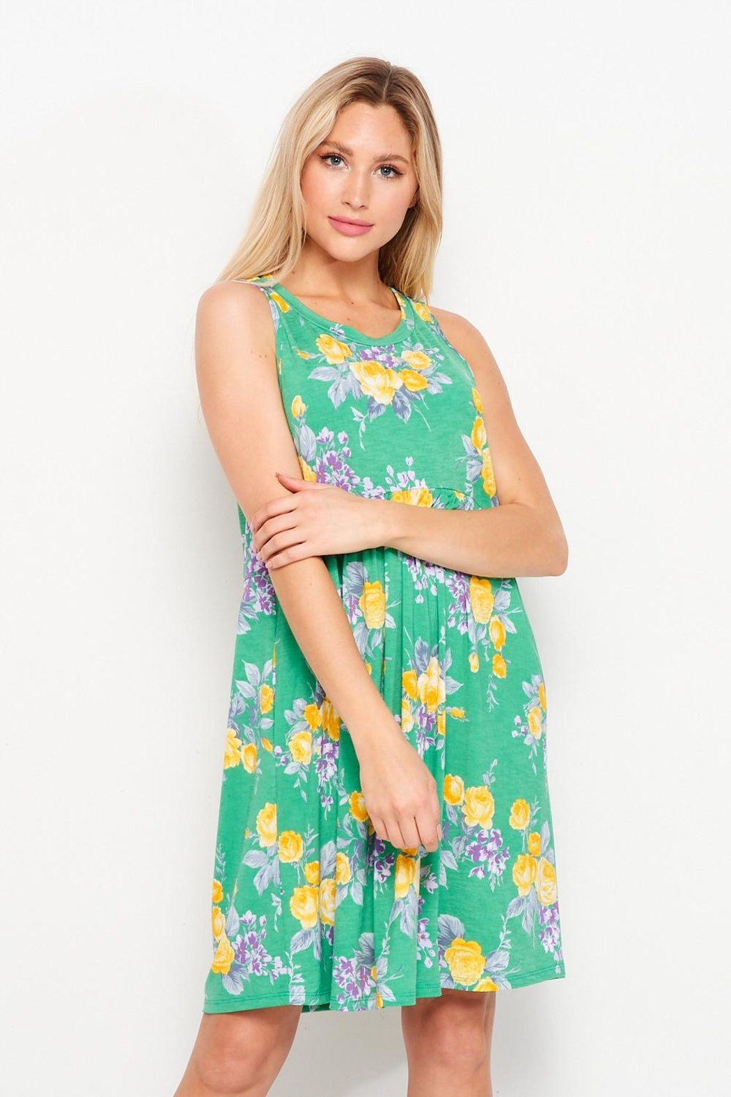 Sleeveless Floral Dress