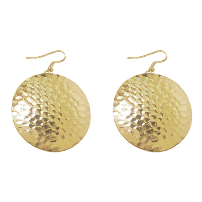 Silver Hammered Circle Earrings