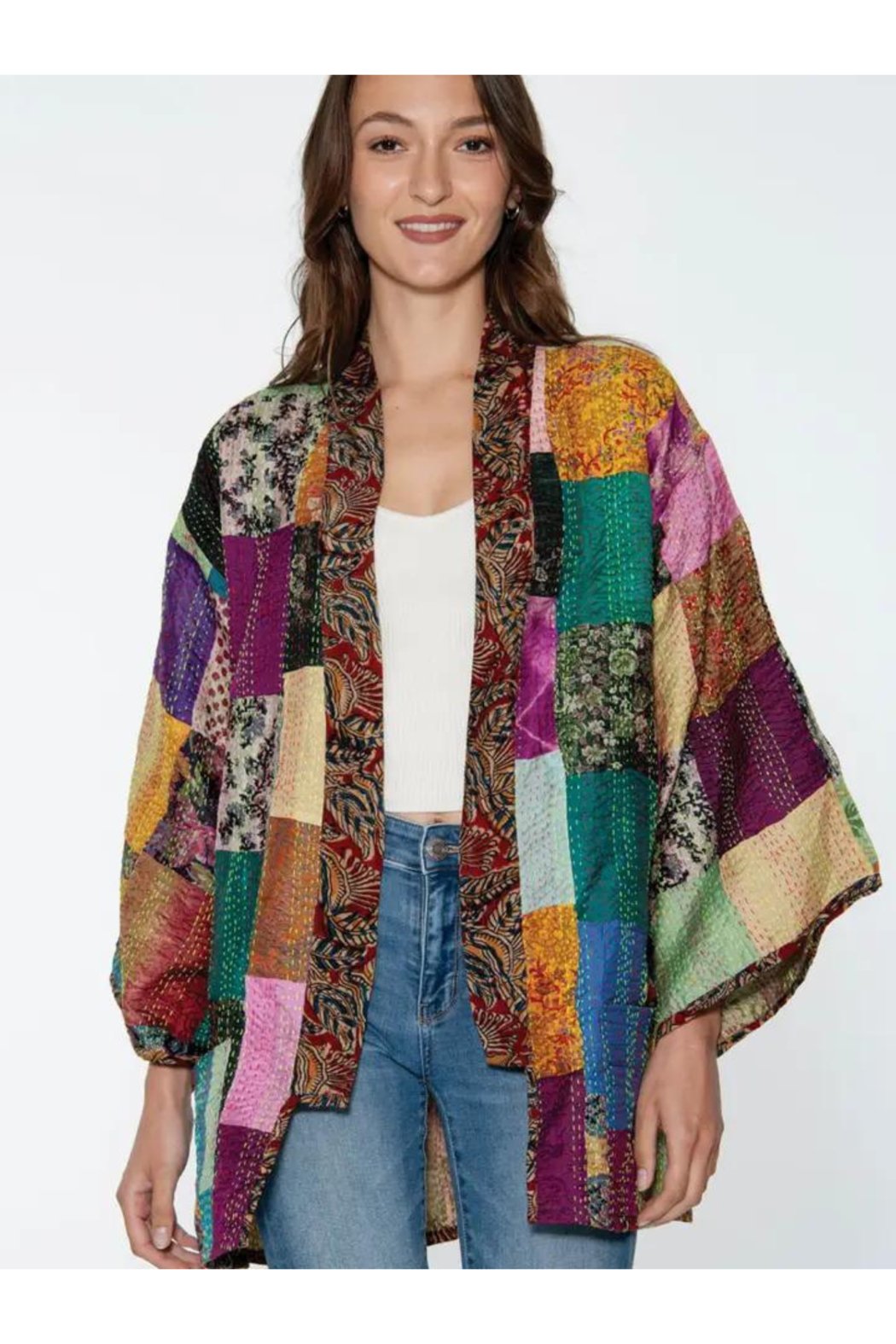 Silk Sari Patchwork Kimono