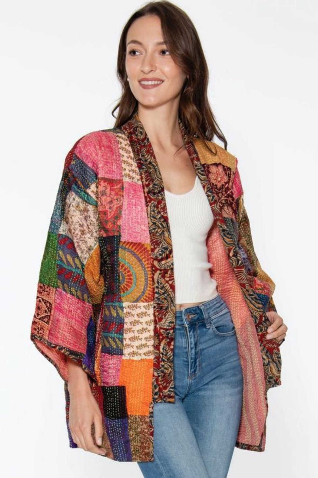 Silk Sari Patchwork Kimono