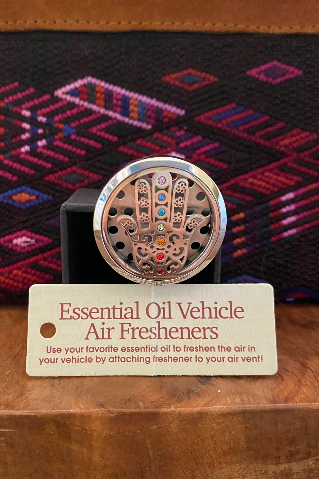 Silver Hamsa Hand Essential Oil Vehicle Air Freshener