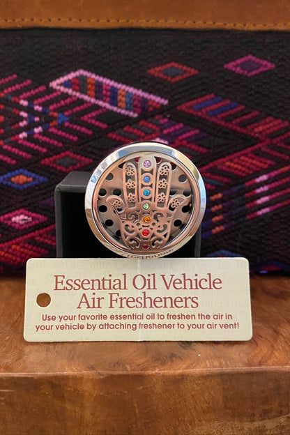 Silver Hamsa Hand Essential Oil Vehicle Air Freshener