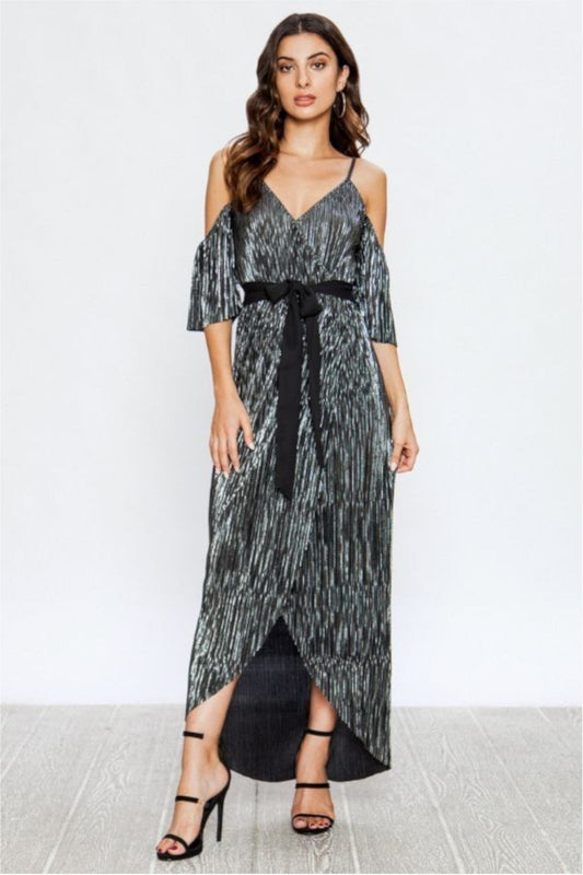 Silver Metallic Cocktail Dress