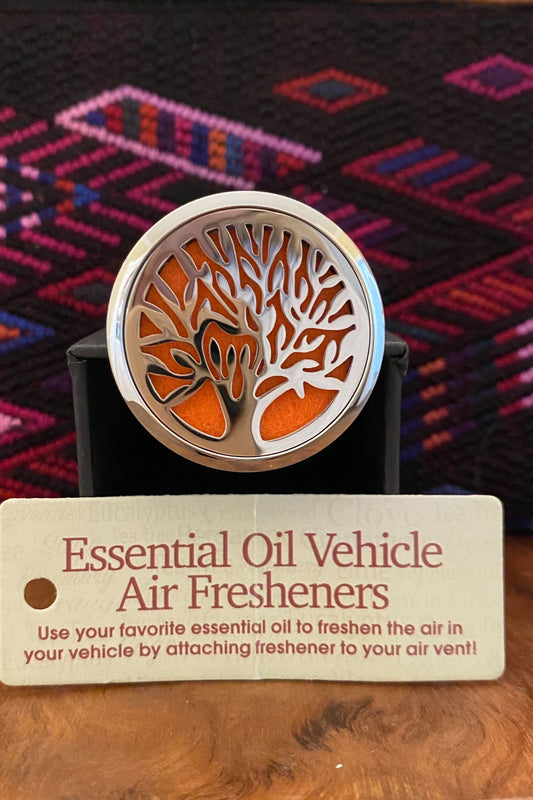 Silver Tree of Life Essential Oil Vehicle Air Freshener