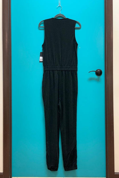 Sleeveless Banded Waist Wrap Jumpsuit