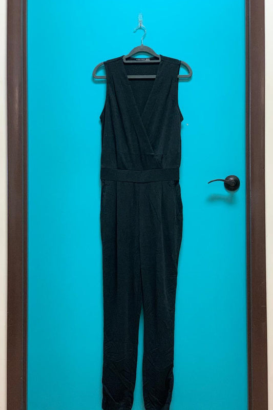 Sleeveless Banded Waist Wrap Jumpsuit