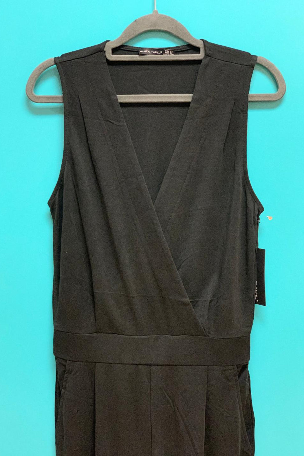 Sleeveless Banded Waist Wrap Jumpsuit