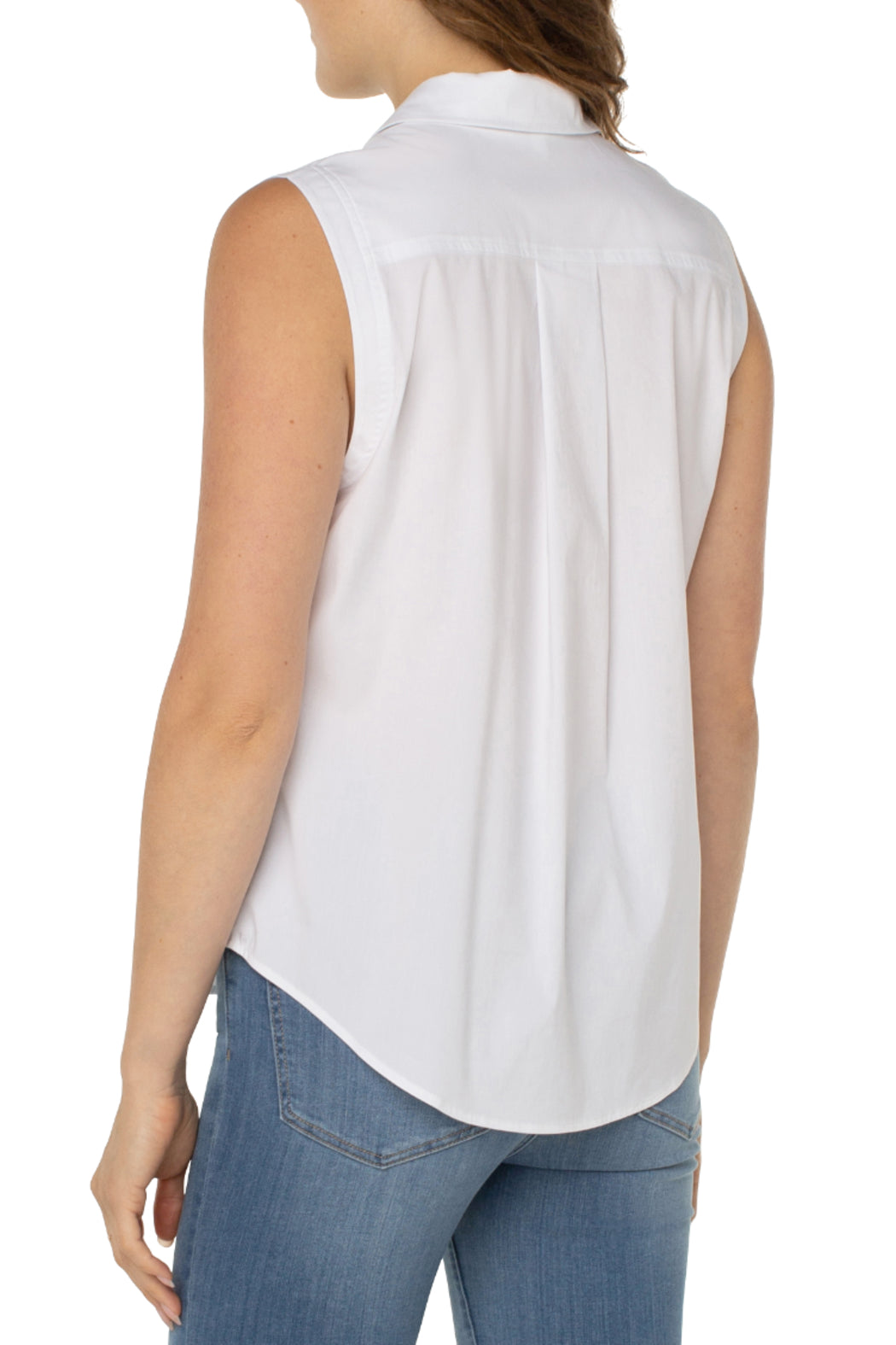 Sleeveless Button Front Shirt
