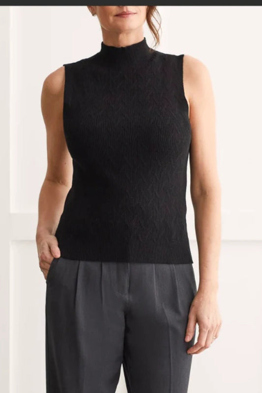 Sleeveless Mock Neck Sweater