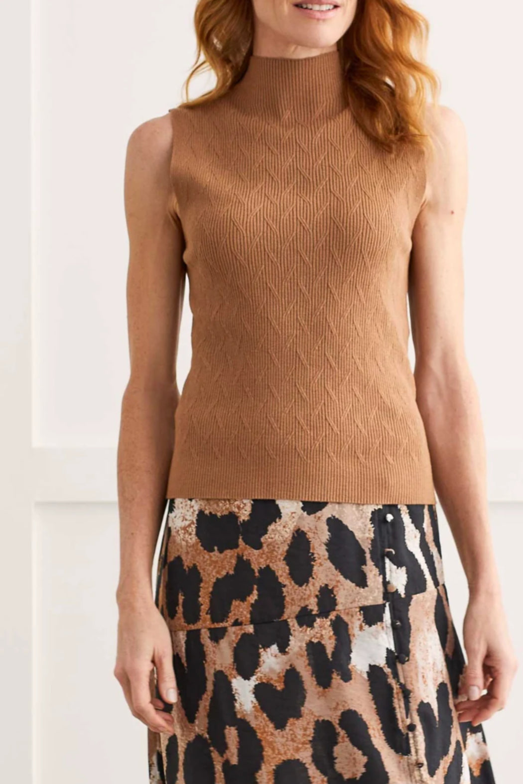Sleeveless Mock Neck Sweater